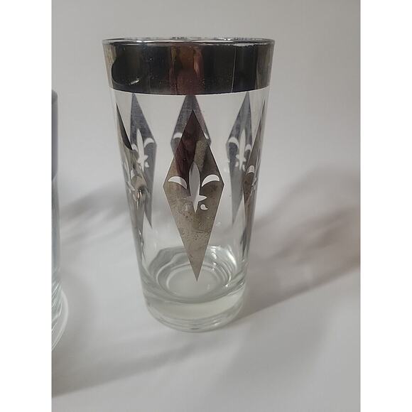 Vintage 1960's Dorothy Thorpe MCM Ice Bucket Silver Rim And Glasses - Picture 3 of 8